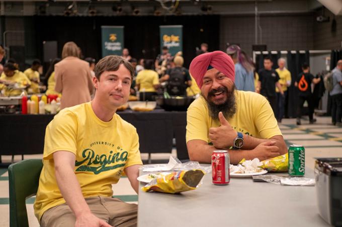 Two people having lunch