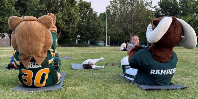 U of R mascots attempt yoga