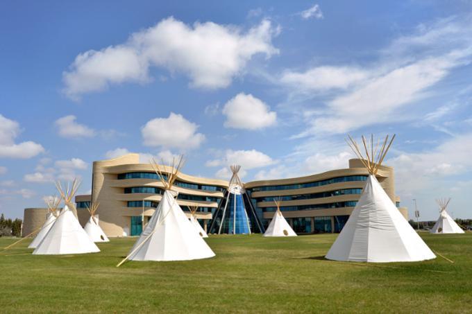 First Nations University of Canada with teepees