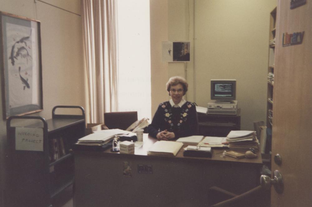 Margaret Hammond in her office at the U of R Library