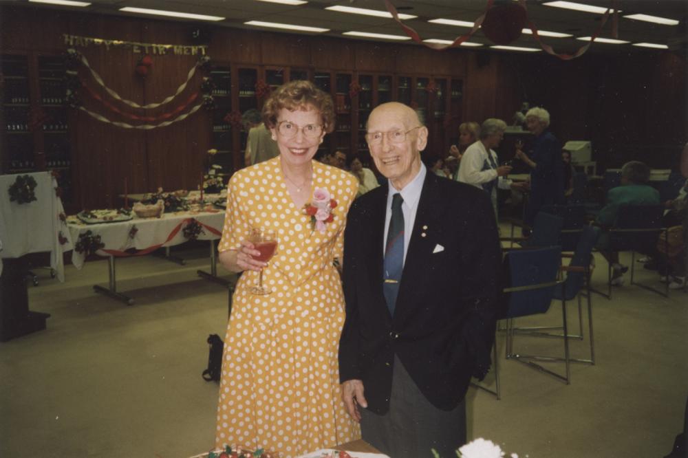 Margaret Hammond and Dr. Riddell at her retirment party.