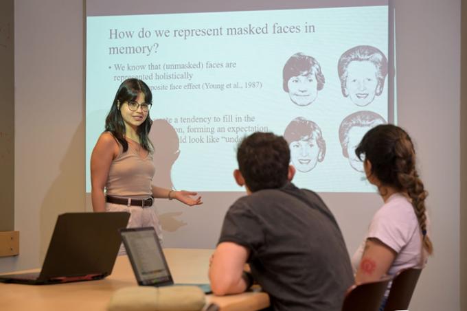 Student giving a presentation