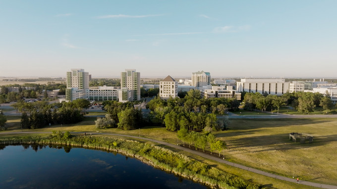 campus drone shot