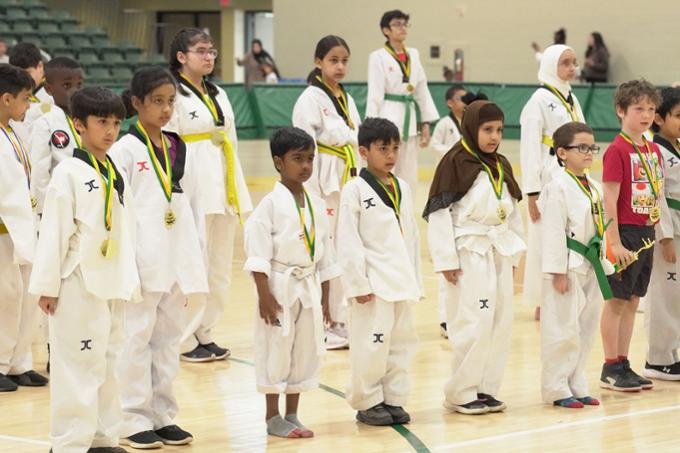 Kids in martial arts class