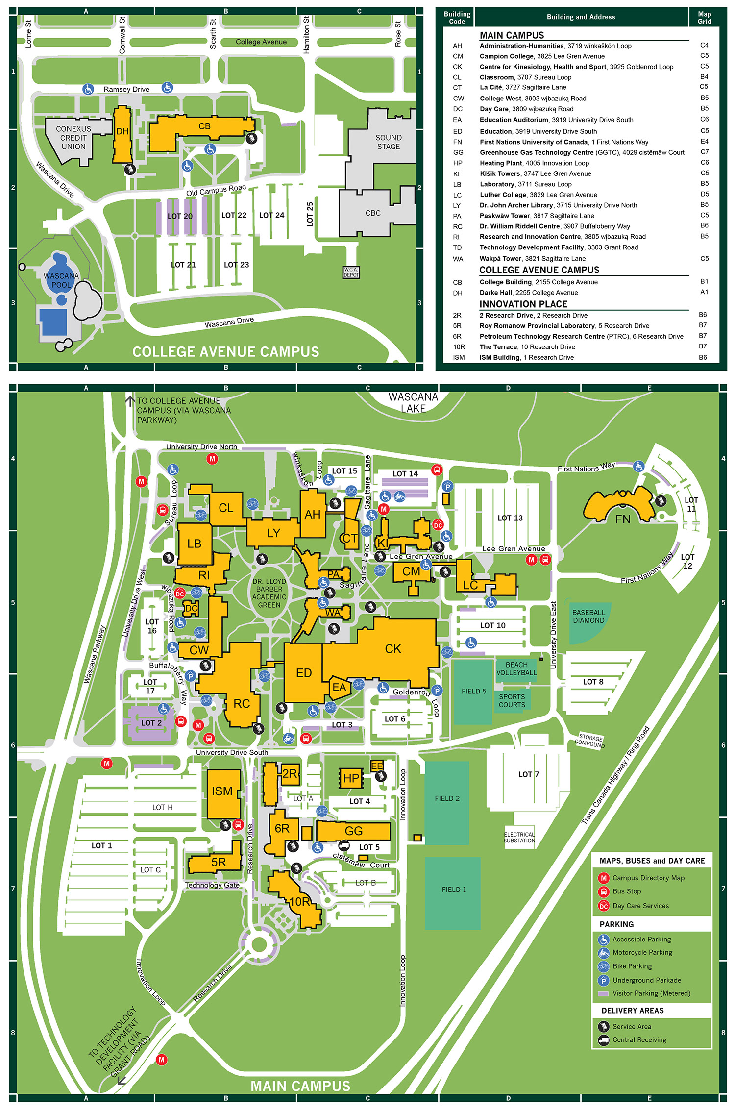 u of r campus map Campus Maps And Directions Contact Us University Of Regina u of r campus map