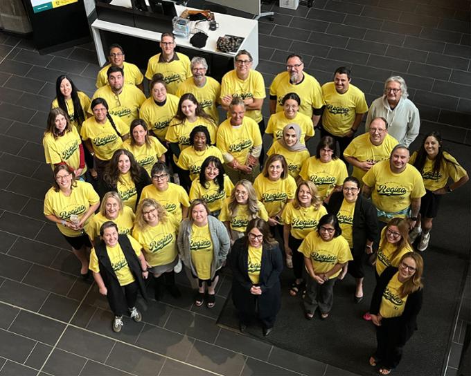 A group of University of Regina employees posing for a photo