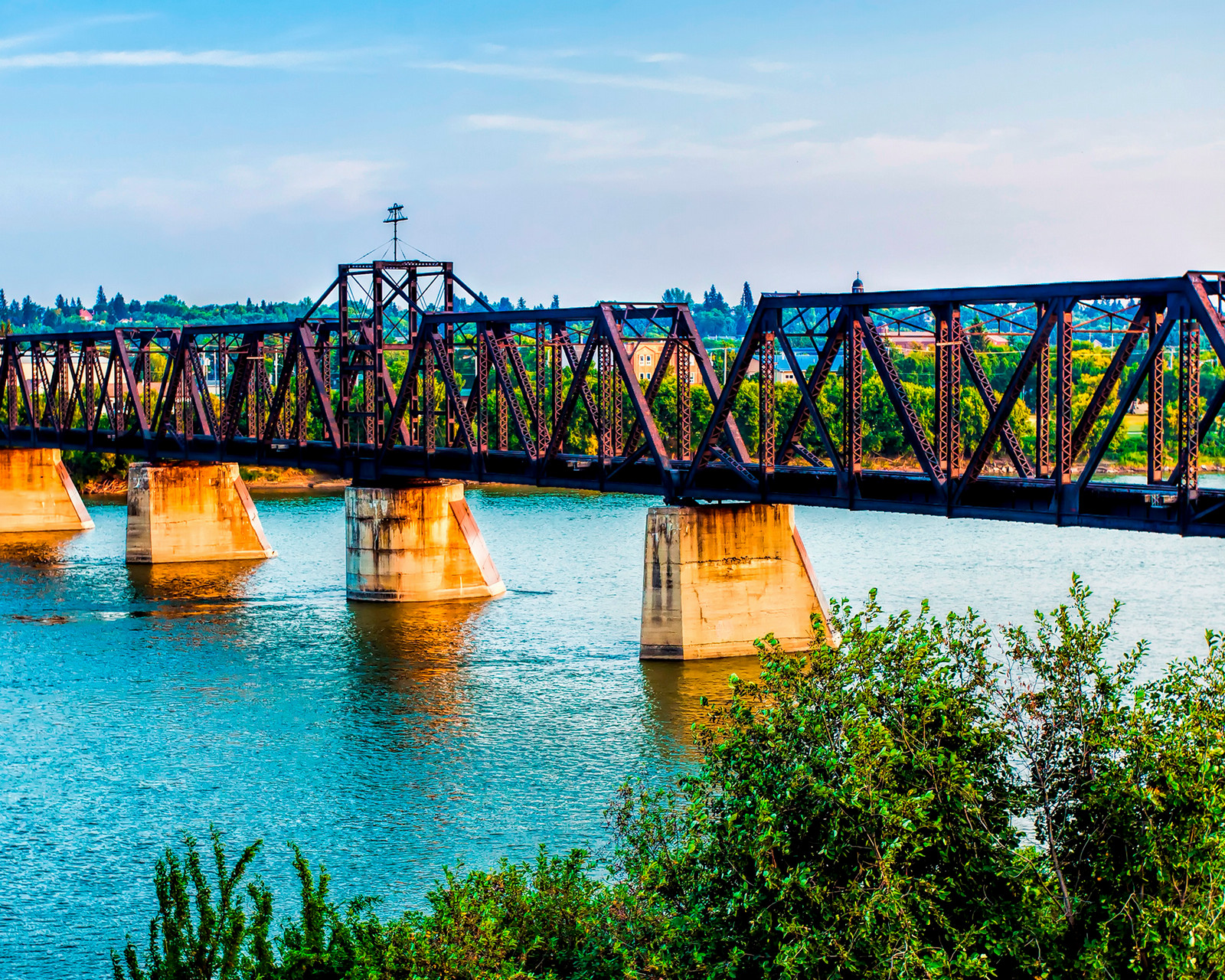 A bridge over a river