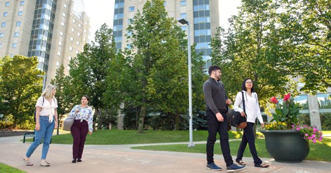 Students Walking on Campus