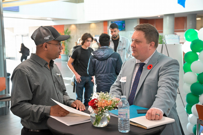 Student meeting with an employer