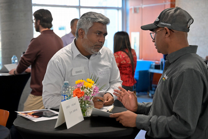 Student talking to employer from Mosaic