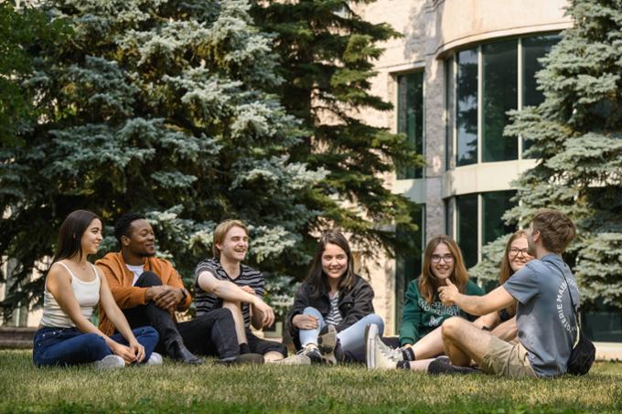 Students on the academic green