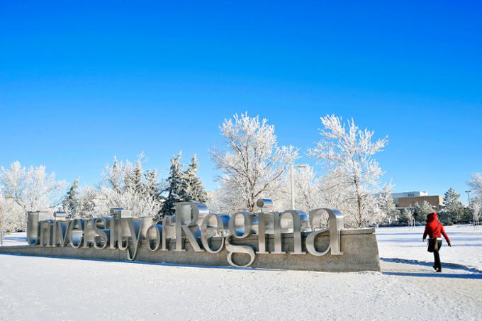 University of Regina Campus Sign in Winter