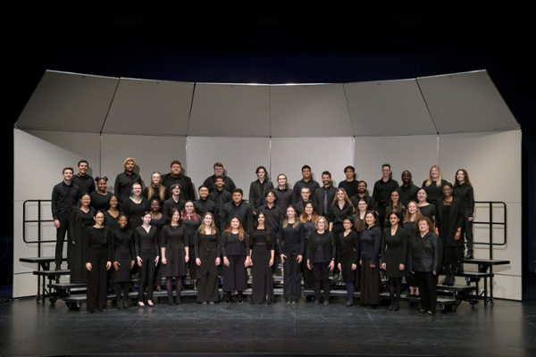 Music Choir standing on risers