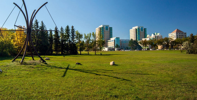 An exterior shot of the U of R campus