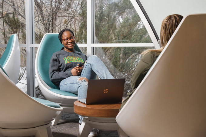 Students Sitting in Lounge Area