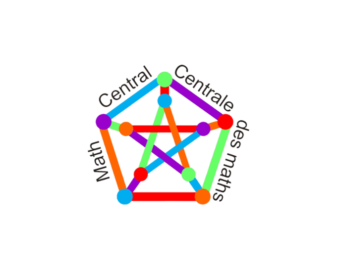 Math Central Logo - Coloured Peterson Graph