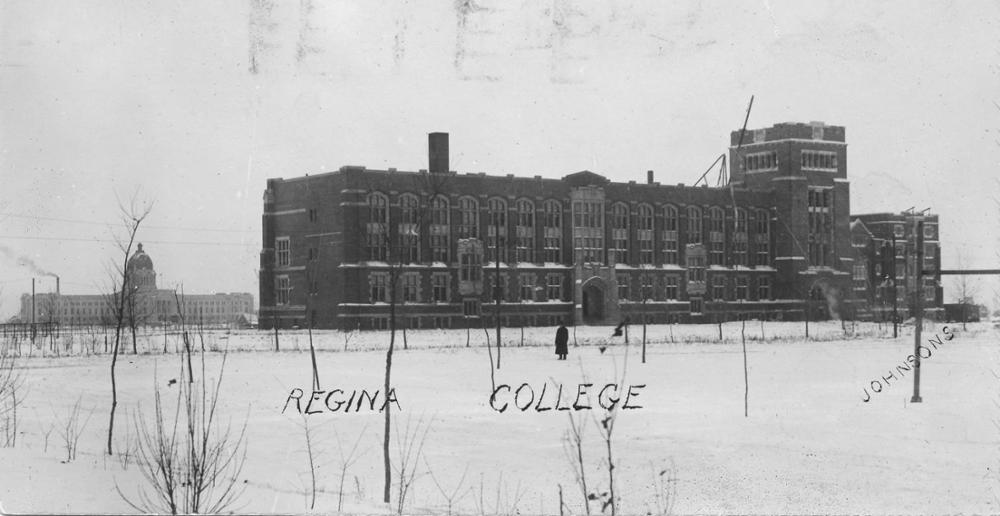 A collage of the Regina College campus in 1914 