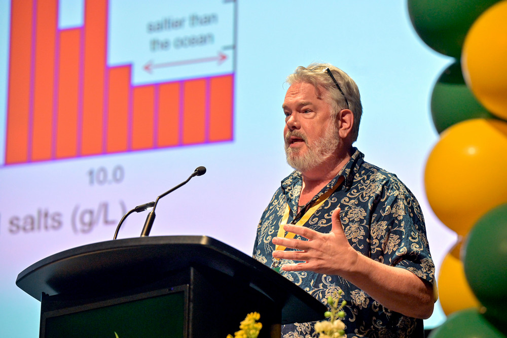 a speaker at a podium