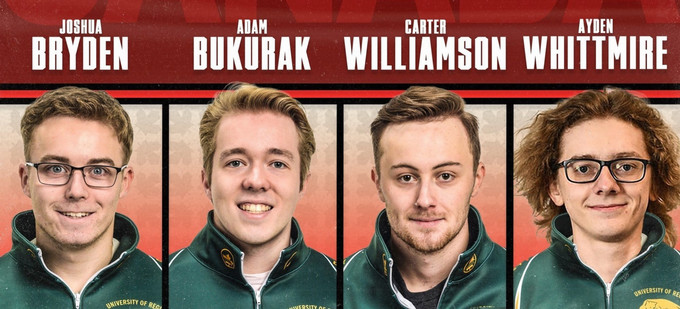 headshots of four male curlers