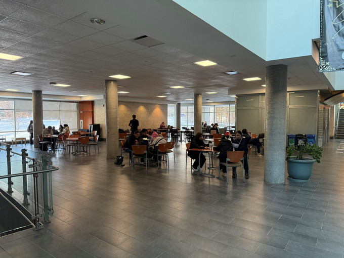 Students studying in a common space