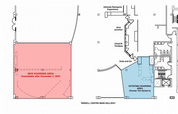 seating plan illustration of Riddell Centre