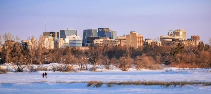 City of Regina skyline in winter