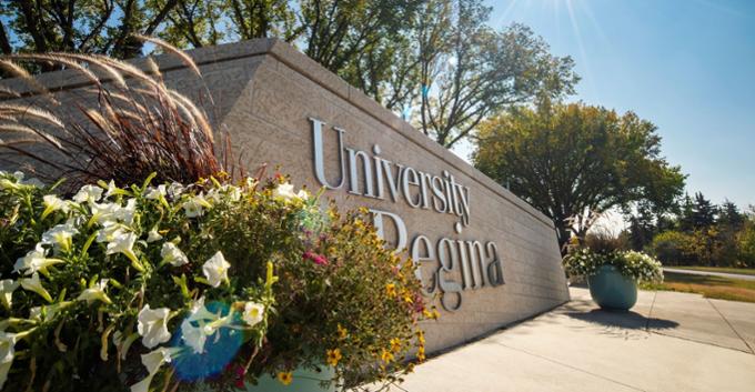 New University of Regina sign