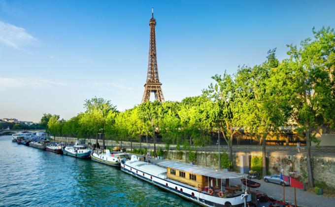 View of Eiffel Tower in Paris.