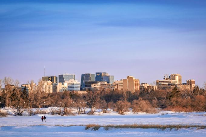 Winter skyline of the City of Regina