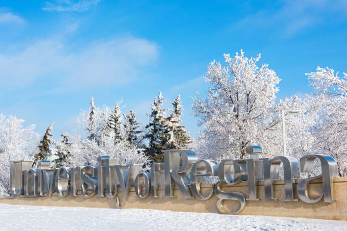 University of Regina sign in winter