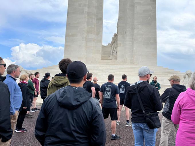 Visitors to the war memorial in France